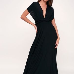 Black Lulus Tricks of the Trade Convertible Dress